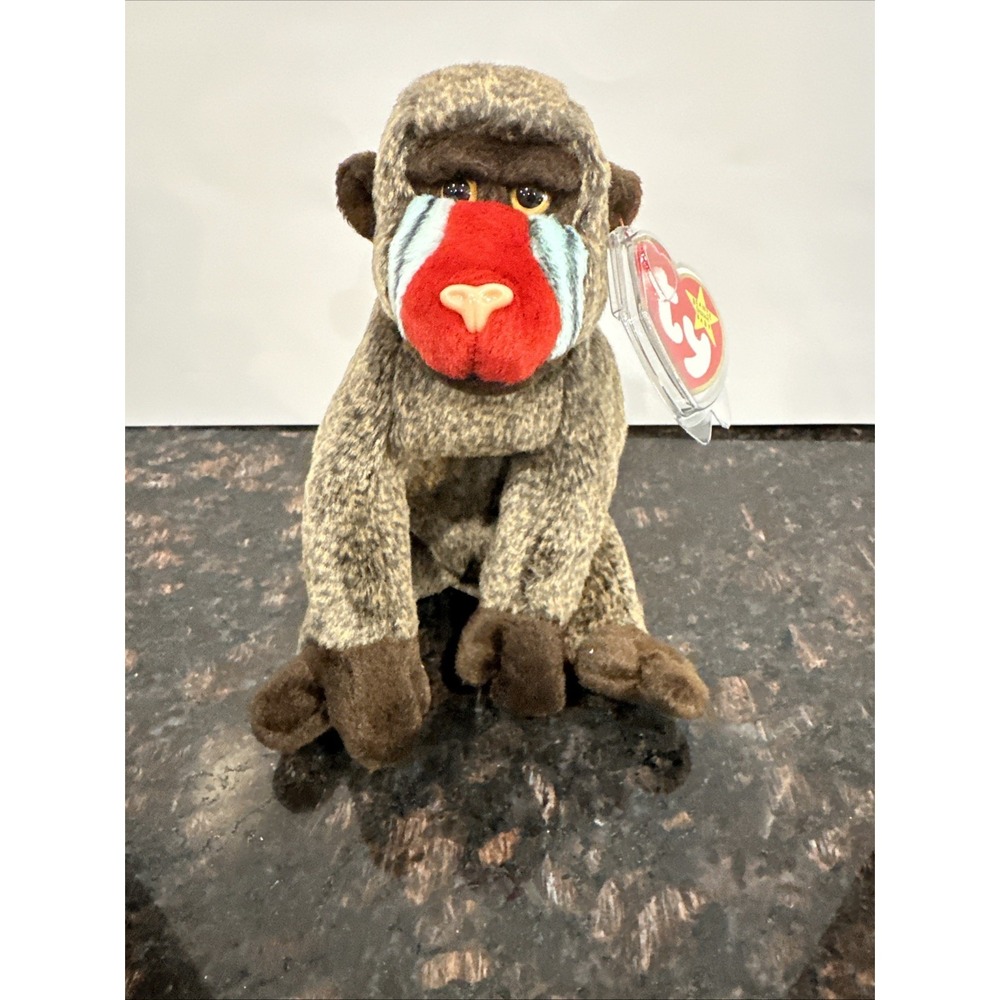 Ty Beanie Baby Cheeks Baboon Plush Toy Mint With Mint Tags MWMT 42500